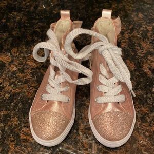 Cat and Jack glitter rose gold high tops